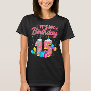 Camiseta Niño Chica de 15 años es mi cumpleaños número 15