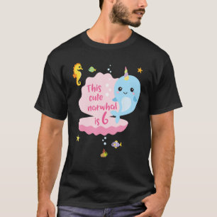 Camiseta Niño Chica de 6 años de edad regalo de Narwhal Sea