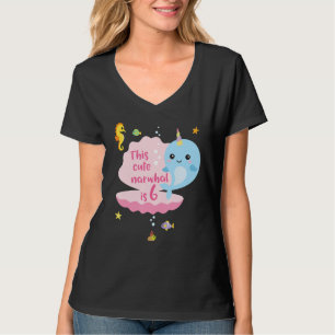 Camiseta Niño Chica de 6 años de edad regalo de Narwhal Sea