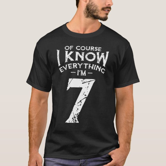 Camiseta Niño, Chica de cumpleaños 7 - Sé todo lo que tengo (Anverso)