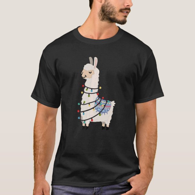 Camiseta Niño Chica navidad Llama Alpaca (Anverso)