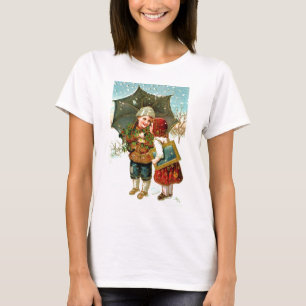 Camiseta Niño, chica y paraguas