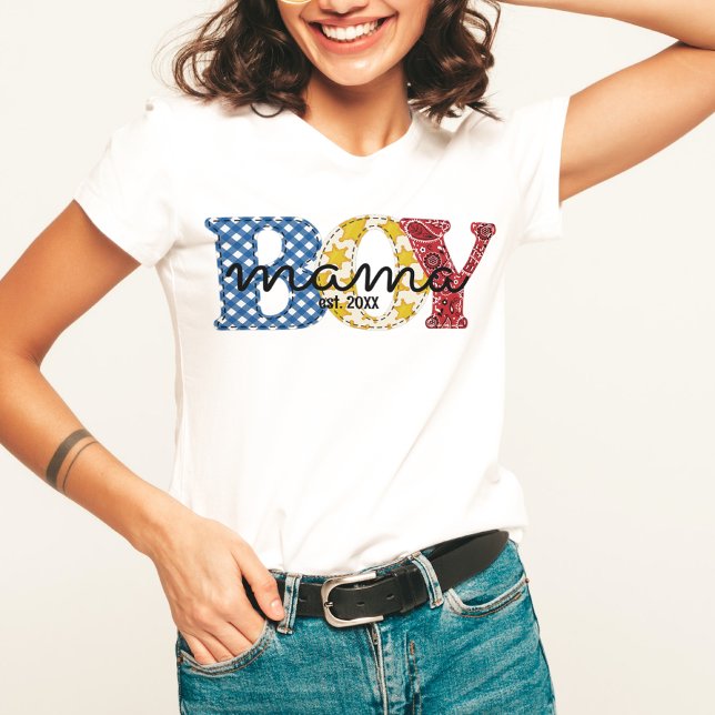 Camiseta Niño colorido lindo Mamá Est Date Country Rodeo Mo (Subido por el creador)