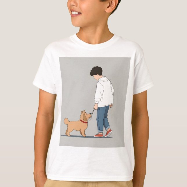 Camiseta Niño con arte de perro (Anverso)