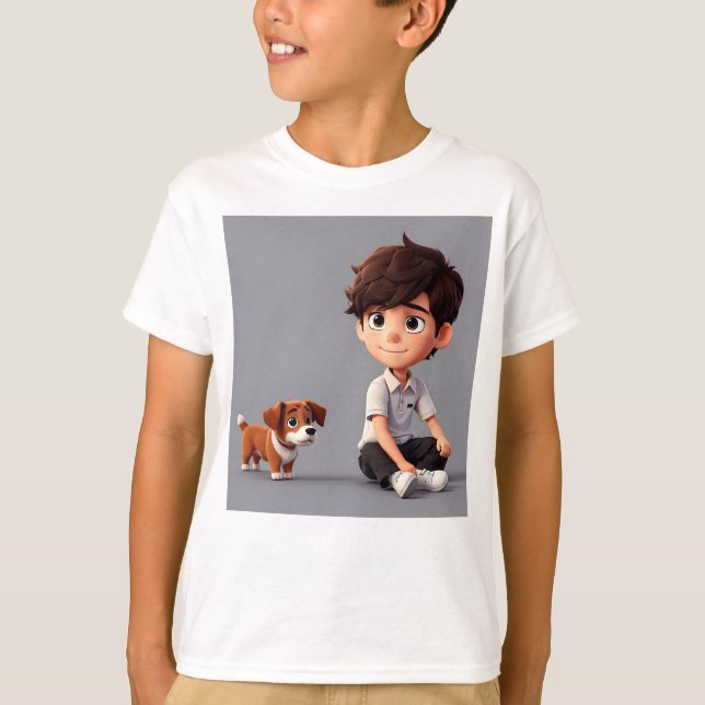 Camiseta Niño con arte de perro (Anverso)