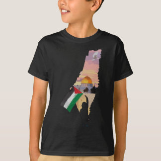 Camiseta Niño Con Bandera Palestina En El Mapa Palestino Ba