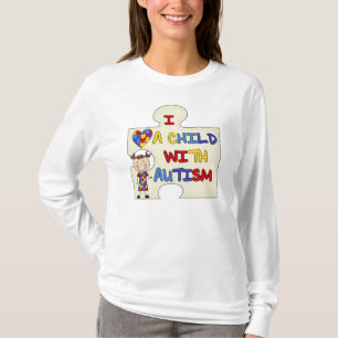 Camiseta Niño con el chica trigueno 2 del autismo