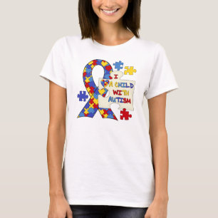 Camiseta Niño con la cinta de la conciencia del autismo