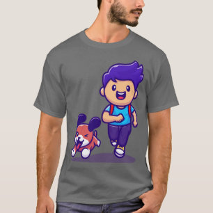 Camiseta Niño Corto Corriendo Con Personalizado De Perro
