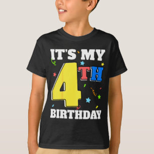 Camiseta niño cumpleaños 4 4 niña cuatro feliz