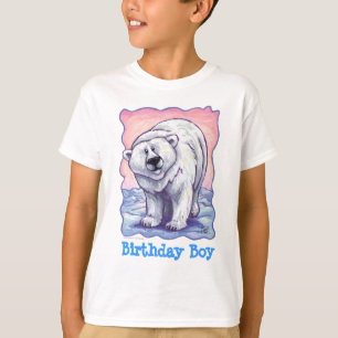 Camiseta Niño Cumpleaños del Centro de Fiesta de Oso Polar
