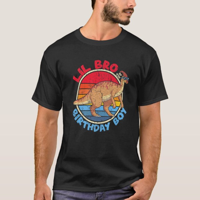 Camiseta Niño Cumpleaños I Lil Bro I Parasaurolophus I Fami (Anverso)