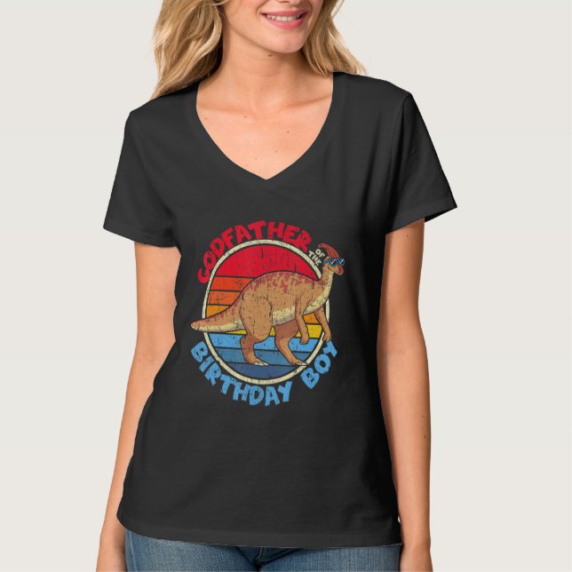 Camiseta Niño Cumpleaños I Padrino I Parasaurolophus I Fami (Anverso)