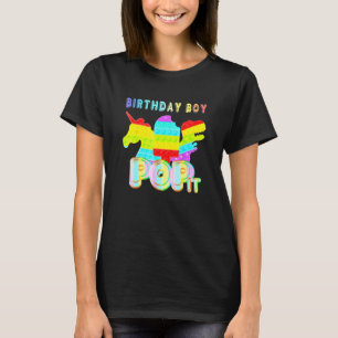 Camiseta Niño Cumpleaños Pop It Cute Dinosaurio Unicornio T