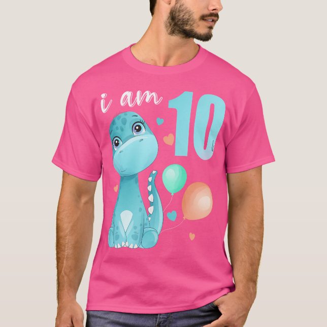 Camiseta Niño De 10 Años De 10 Años De Edad Chica Dino Dino (Anverso)