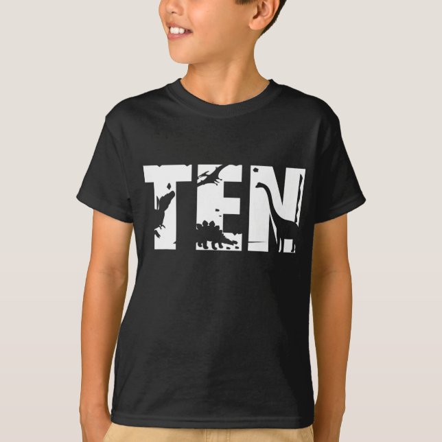 Camiseta Niño de 10 años de edad Dinosaur T Rex Gift 10 (Anverso)