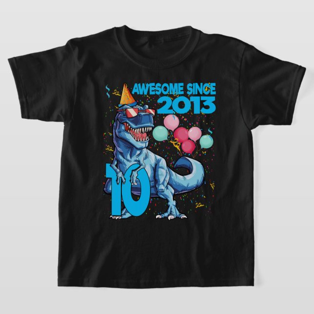 Camiseta Niño de 10 años de edad Fiesta de dinosaurio 2013 (Distribución)