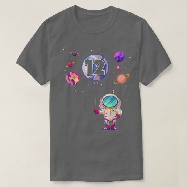 Camiseta Niño de 12 años de edad que da regalos al astronau (Diseño del anverso)