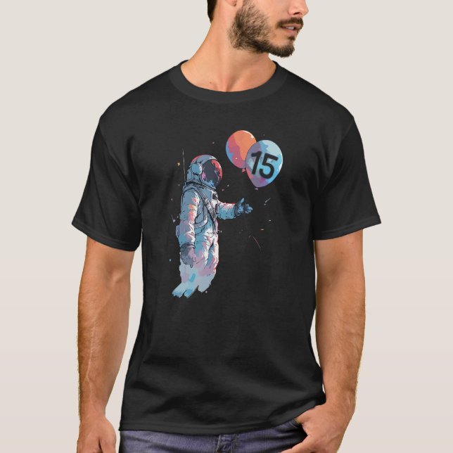 Camiseta Niño de 15 años de edad astronauta globo galáctico (Anverso)