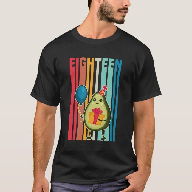 Camiseta Niño De 18 Años De Nacimiento Aguacate Tema Cumple (Anverso)
