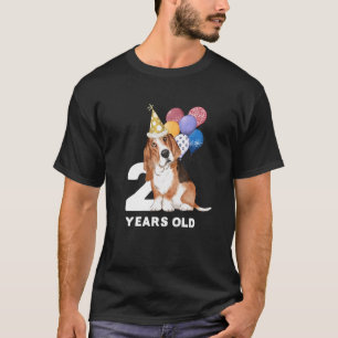 Camiseta Niño de 2 años chica amor mascota del perro Basset