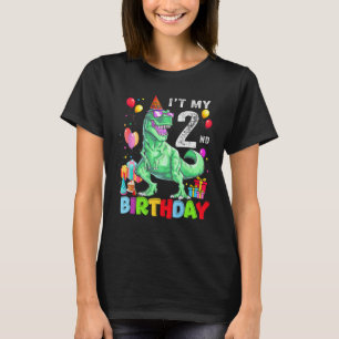 Camiseta Niño de 2 años es mi segundo cumpleaños Rex Dinosa