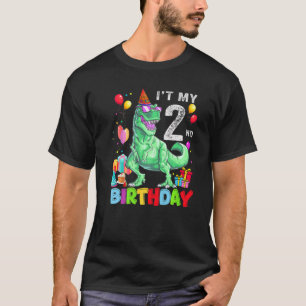Camiseta Niño de 2 años es mi segundo cumpleaños Rex Dinosa