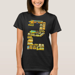 Camiseta Niño de 2 años, niño de 2 años, tema de bus escola