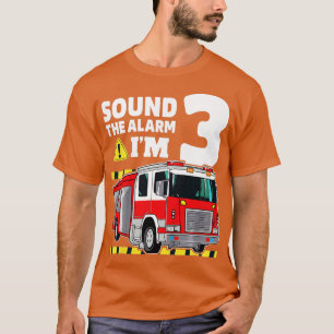 Camiseta Niño de 3 años, camión de bomberos de 3 años