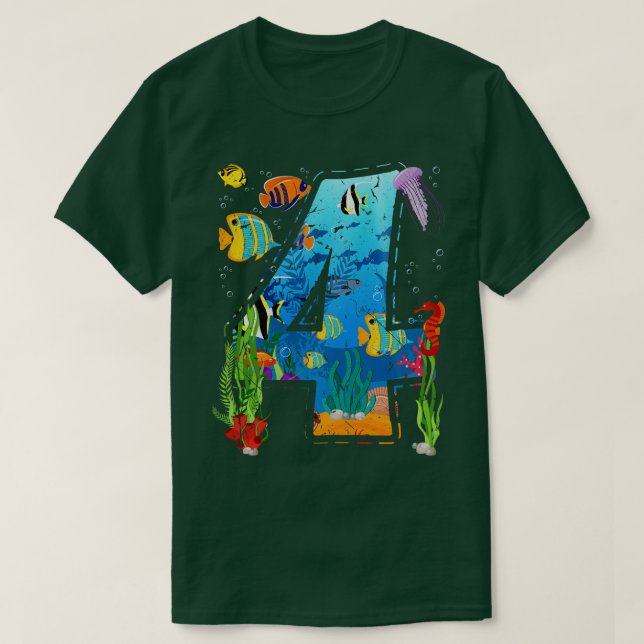 Camiseta Niño de 4 años Acuario Océano Cuarto Fiesta de cum (Diseño del anverso)