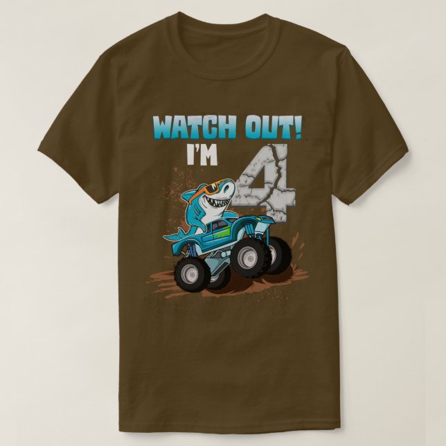 Camiseta Niño de 4 años, de 4 años, Chica de tiburón (Diseño del anverso)