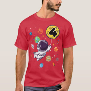 Camiseta Niño de 4 años de edad regalo Astronauta Cumpleaño