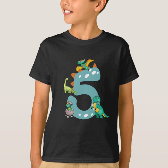 Camiseta Niño de 5 años Dinosaur Trex Dino de 5 años (Anverso)