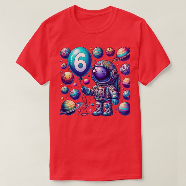Camiseta Niño de 6 años de edad regalo a astronauta 6º naci (Diseño del anverso)
