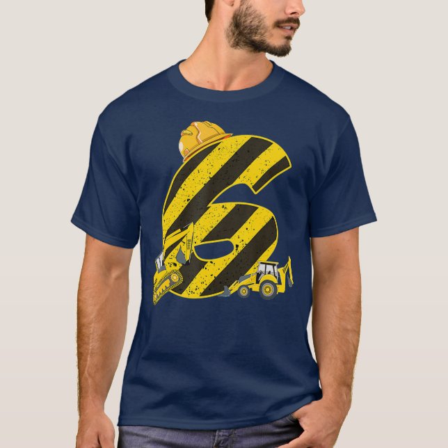 Camiseta Niño de 6 años de edad regalo Construcción 6 (Anverso)