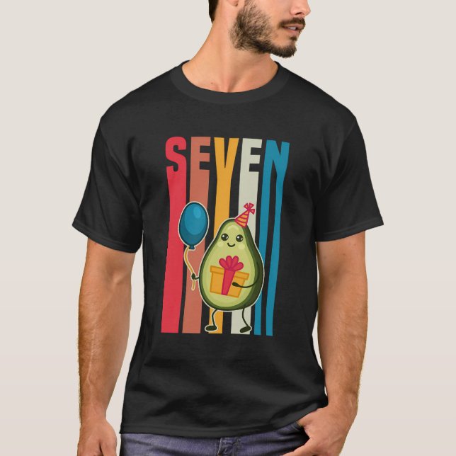 Camiseta Niño De 7 Años De Nacimiento Aguacate Tema Cumplea (Anverso)