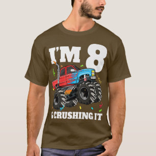 Camiseta Niño de 8 años cumpleaños 8 Monster Truck