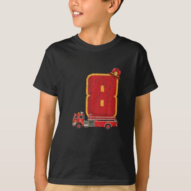 Camiseta Niño de 8 años de edad regalo de bombero (Anverso)