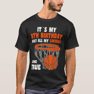 Camiseta Niño de 8 años feliz octavo cumpleaños Bysketbyll 