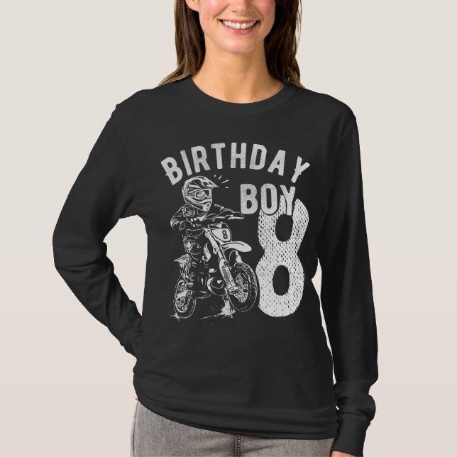 Camiseta Niño de 8 años - Niño de cumpleaños - Bicicleta su (Anverso)