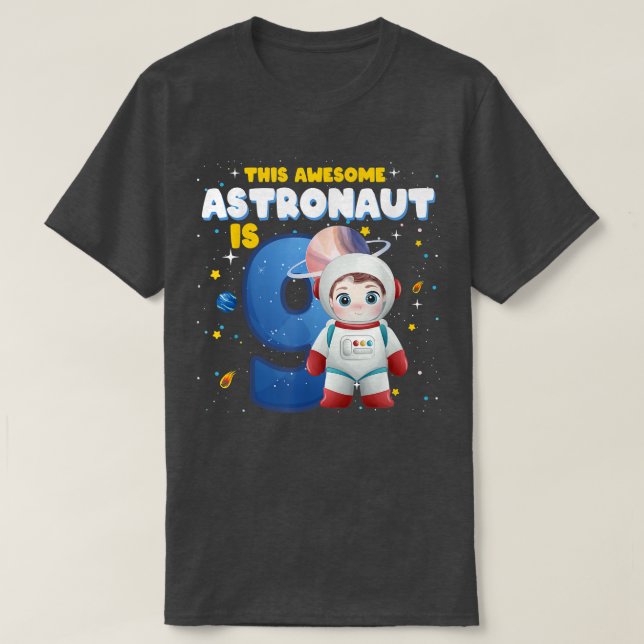 Camiseta Niño de 9 años Astronauta Astronauta Spa Espacial  (Diseño del anverso)