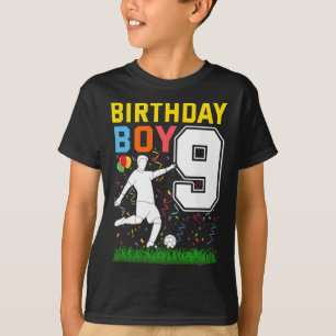 Camiseta Niño de 9 años cumpleaños fútbol noveno cumpleaños