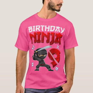 Camiseta Niño de 9 años Cumpleaños Tee, Nacimiento Ninja Bo