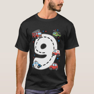 Camiseta Niño de 9 años de cumpleaños Ambulancia Camión de 