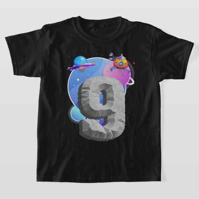 Camiseta Niño de 9 años de edad regalo a astronauta 9º cump (Distribución)