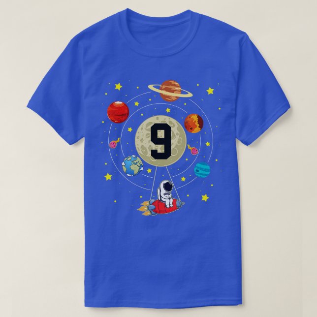 Camiseta Niño de 9 años de edad regalo a astronauta noveno  (Diseño del anverso)