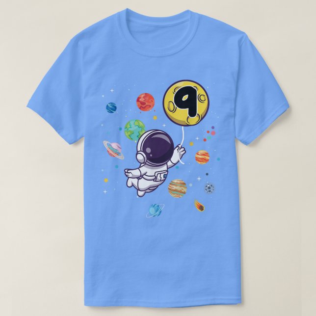 Camiseta Niño de 9 años nacido astronauta de 9 años (Diseño del anverso)