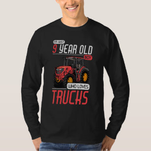 Camiseta Niño de 9 años que ama los camiones Tractor 9