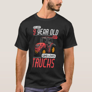 Camiseta Niño de 9 años que ama los camiones Tractor 9