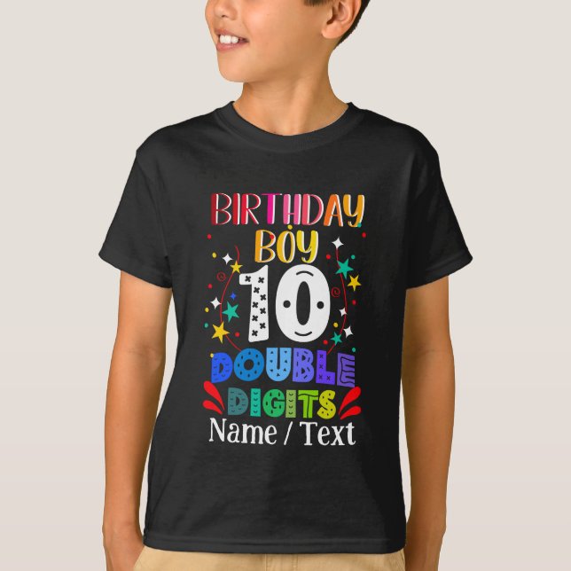 Camiseta Niño de cumpleaños 10 dígitos dobles (Anverso)